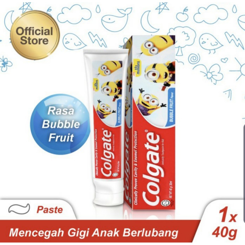 Colgate Minion /  BarbieToothpaste / Barbie Pasta Gigi Anak Colgate Rasa Bubble Fruit Odol Anak