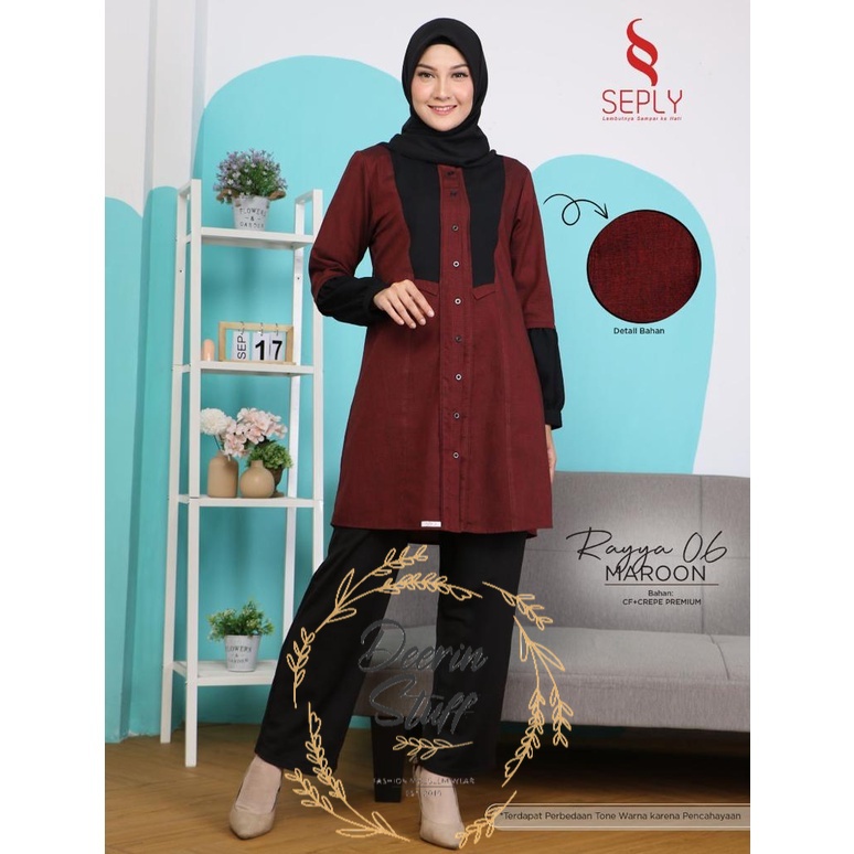 TUNIK ETHICA RAYYA 06 NAVY MAROON NEW MODEL