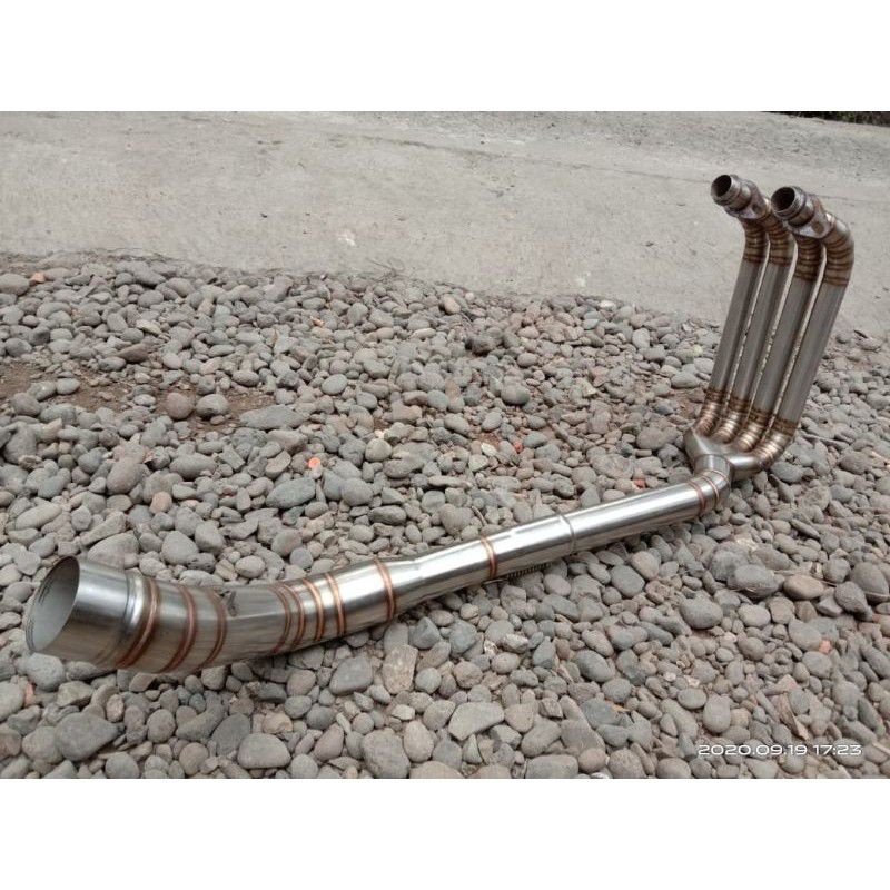 Leher header pipa knalpot 4 cilinder new ninja 250cc/fi Header