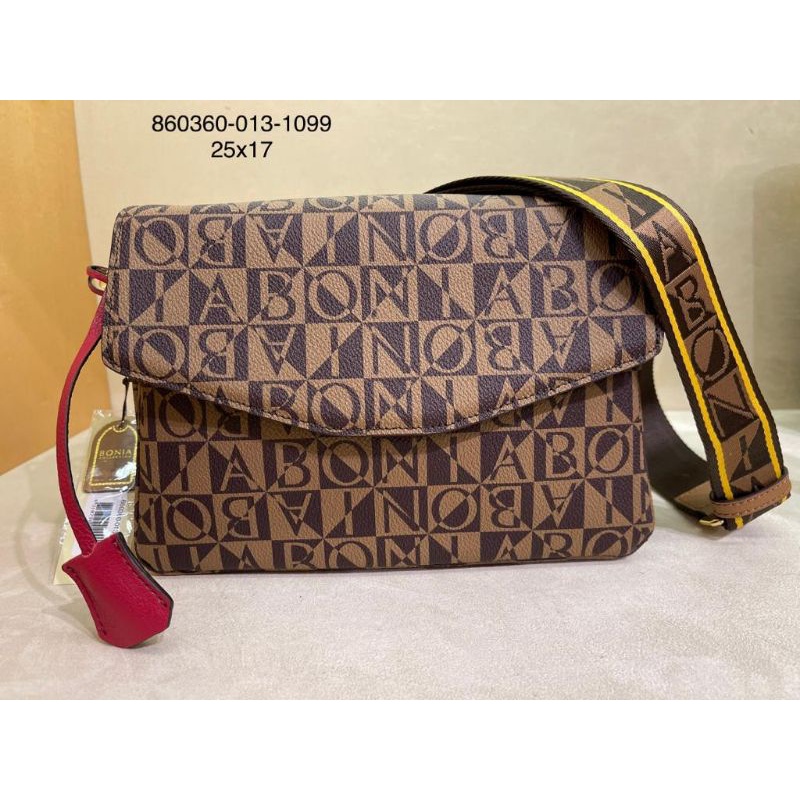 Jual tas bonia original sling bag metis monogram tali lebar | Shopee