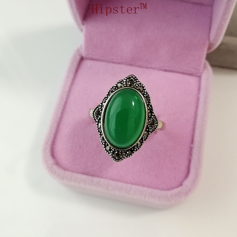 New Exaggerated Personalized Inlaid Oval Big Gem Ring