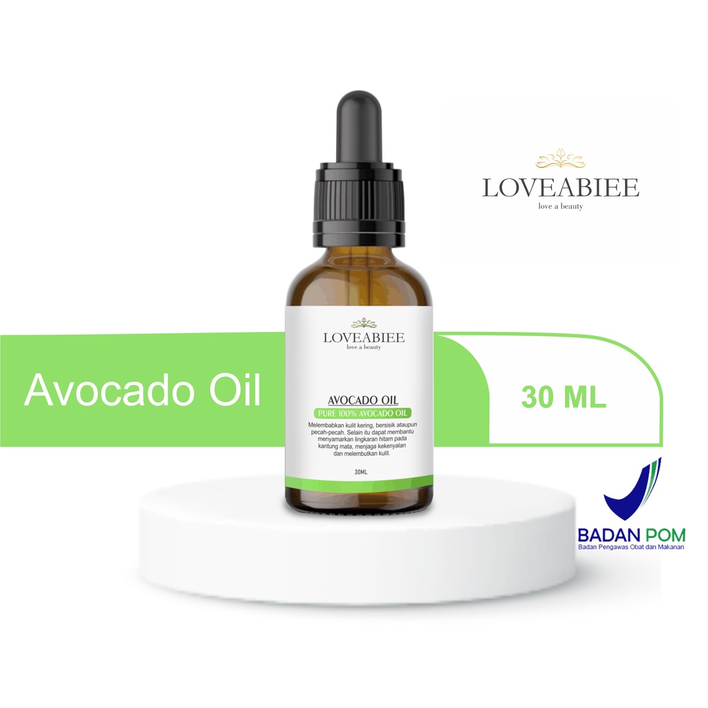 Avocado Oil 30ml Menghilangkan lingkaran hitam kantong mata Merangsang produksi collagen sehingga menjaga kekenyalan kulit Pemulihan dan regenerasi sel-sel kulit mati Anti-inflamasi dapat membantu meredakan kulit yang terbakar sinar matahari