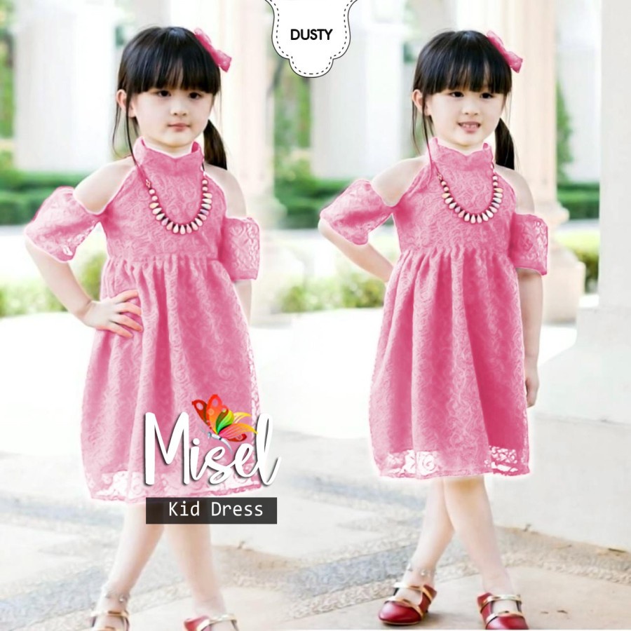 Baju ANak Cewek Dress anak perempuan umur Usia 2 3 4 tahun Brukat Murah Dress Pesta Imlek Lebaran