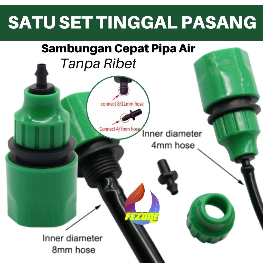 Connector Coupling Konektor Kran Tap Adaptor Ke Selang 7mm ATAU 11 mm FEZONE