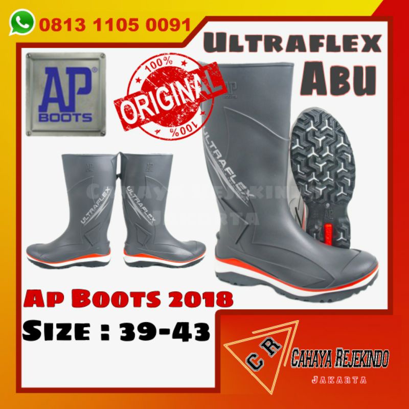 Sepatu Ap Boota Ultraflex Abu | Safety Boot Ap Boots Ultraflex | Ap Boots PVC