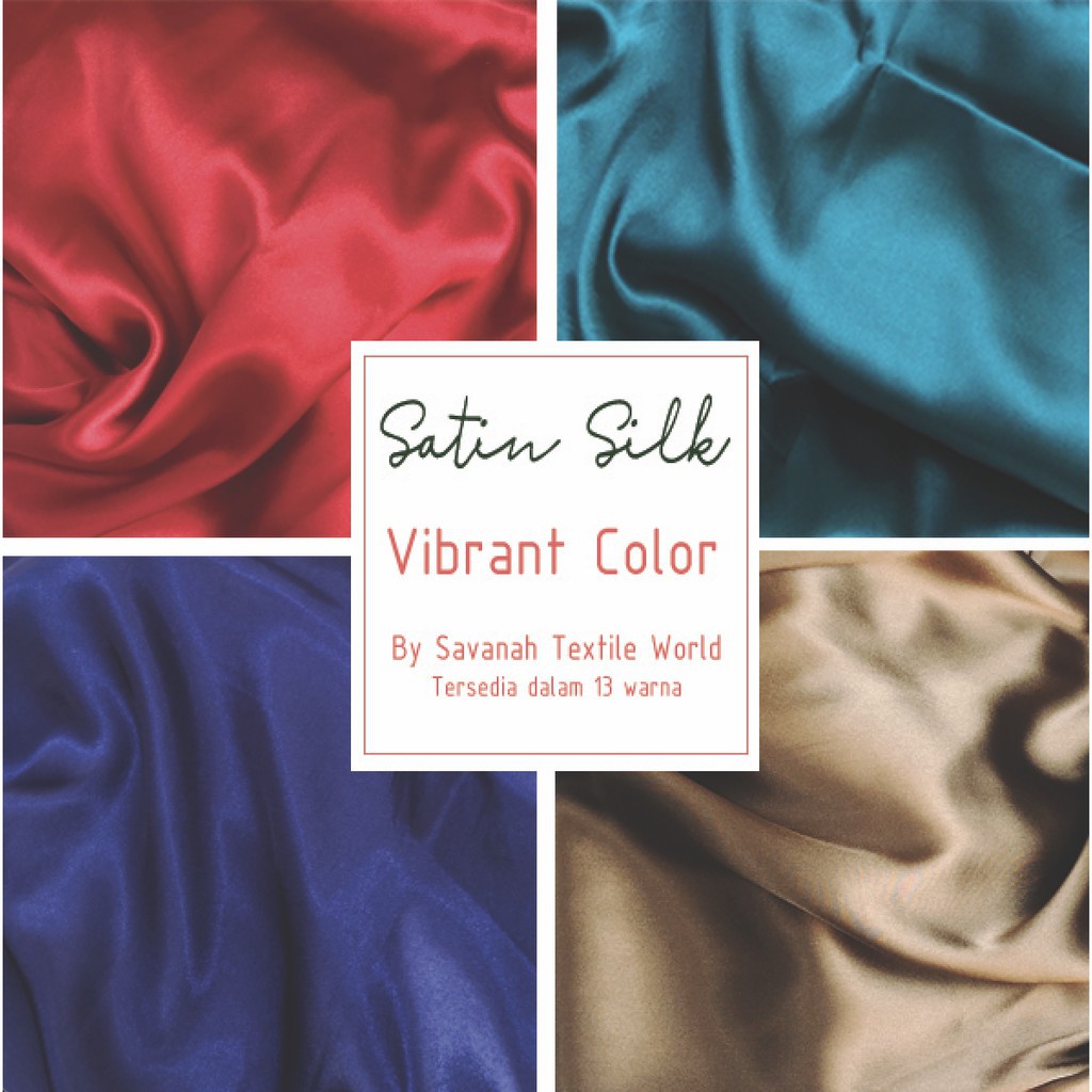 1 meter Kain Satin Sutra MAXMARA/ Sateen Silk premium edisi VIBRANT