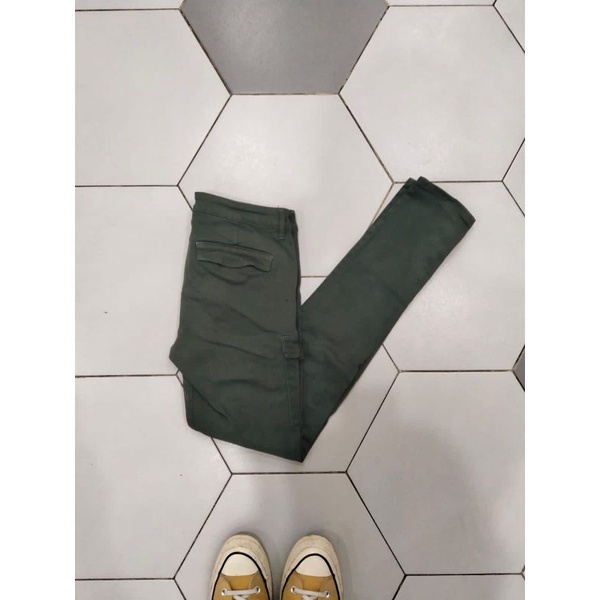 uniqlo cargo pants second slimfit green