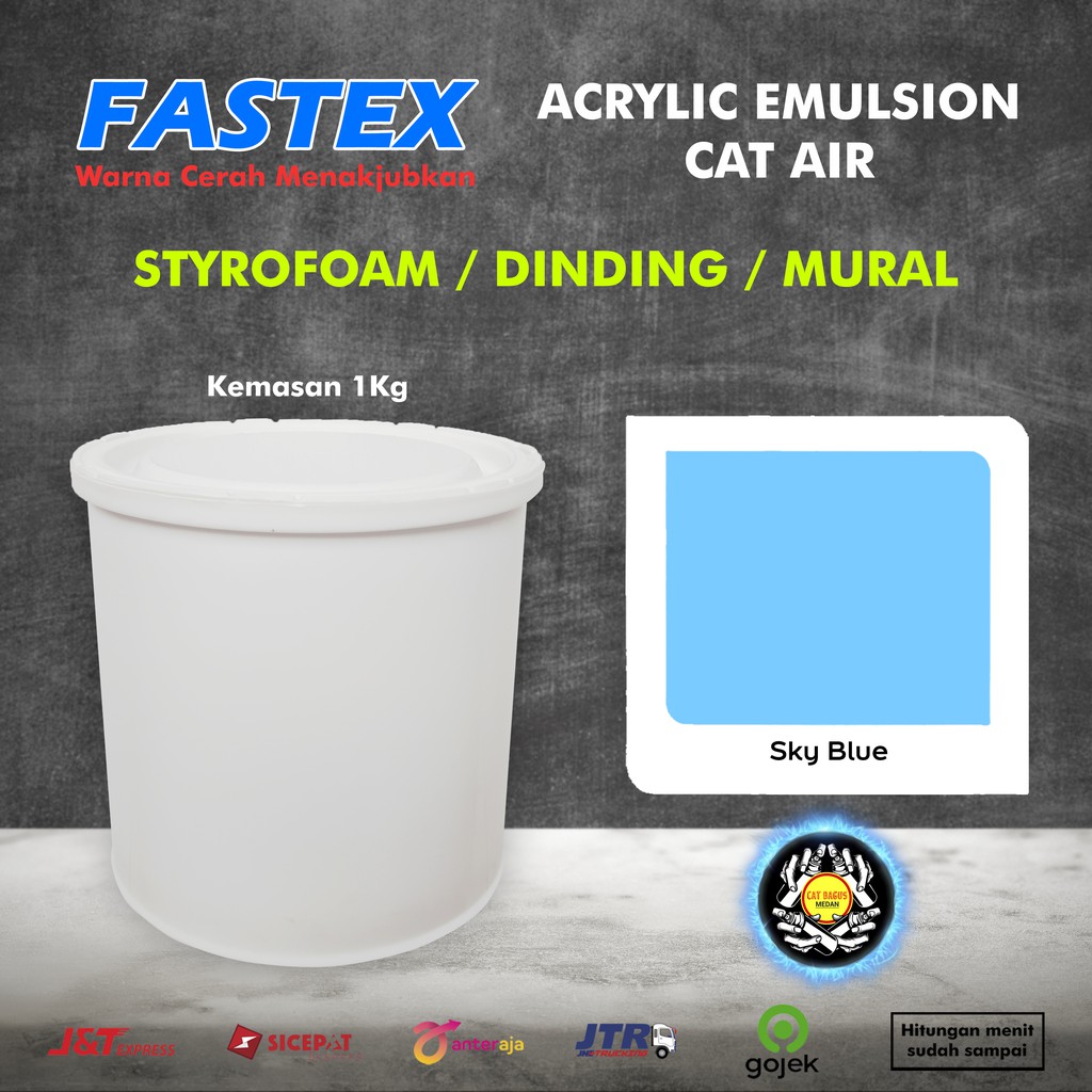 CAT DINDING TEMBOK CAT STEROFOAM 1KG 812 WARNA SKY BLUE BIRU MUDA BIRU LANGIT PASTEL CAT AIR FASTEX 