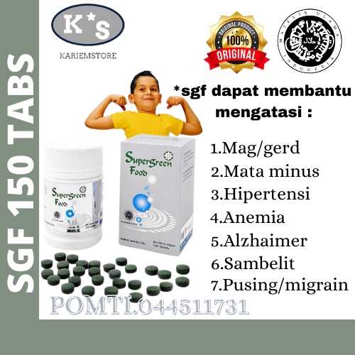 Super Green Food (sgf) Obat Herbal Asam Lambung Multifungsi /150 tabs
