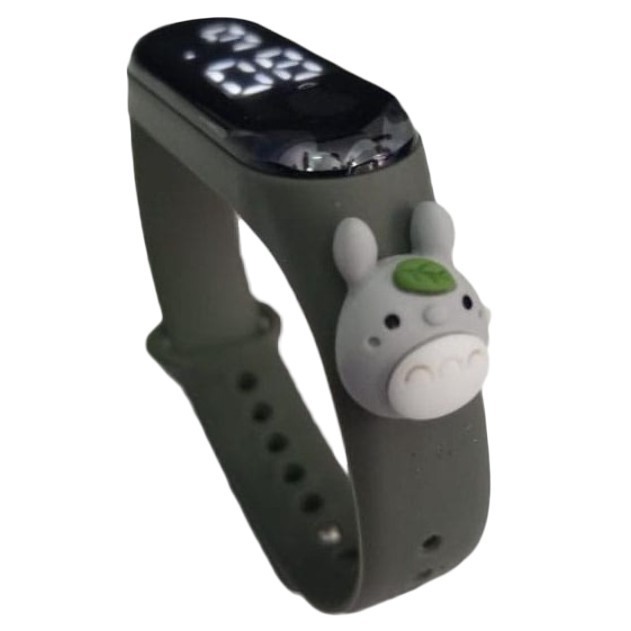 TOMSTORE.ID JT027 Jam Tangan anak Elektronik Led Waterproof Motif Untuk Anak Karakter Import Cod-ABU TOTORO DAUN