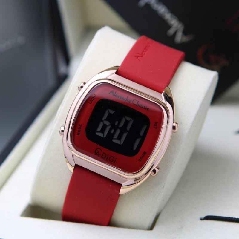 JAM WANITA ALEXANDRE CHRISTIE DIGITAL AC 9335 RED ROSEGOLD