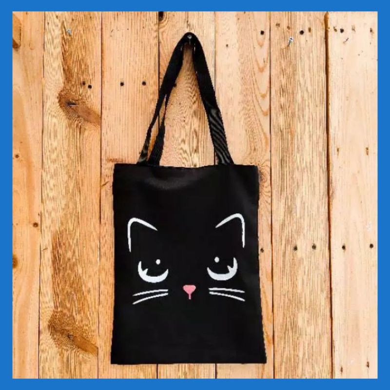 TOTEBAG DRILL KUCING KIIYOO (limited edition) (Ada resletingnya)