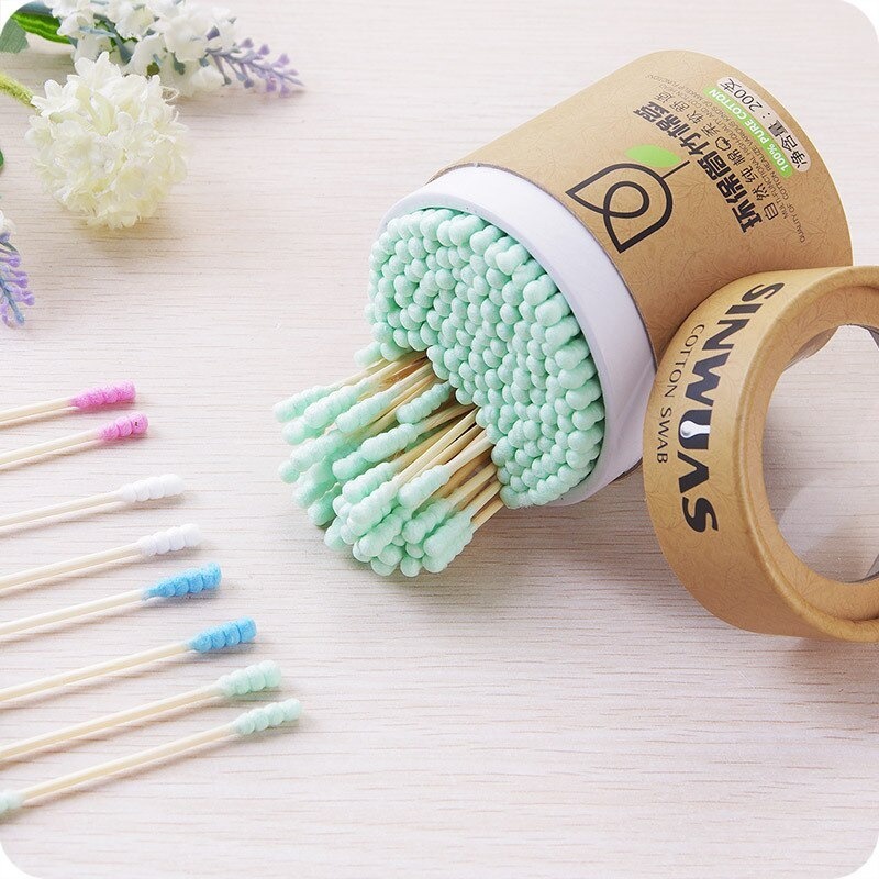 Cotton Buds Bambu Pembersih Telinga Korek Kuping Korek Kapas Lembut Aman Nyaman Anak Putih Soft halus Baby