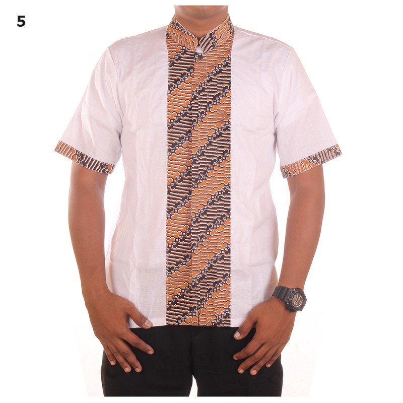 Baju Koko Kombinasi Batik Ridho Motif Random