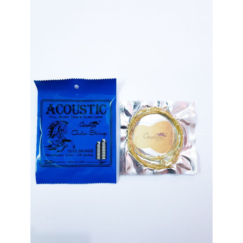 Senar Cowboy Akustik Original Ukuran 010 dan 011 Bonus Pick Jakarta Murah