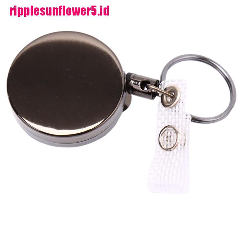 1pc Gantungan Kunci Holder Kartu Namaid Card Retractable Bahan Metal