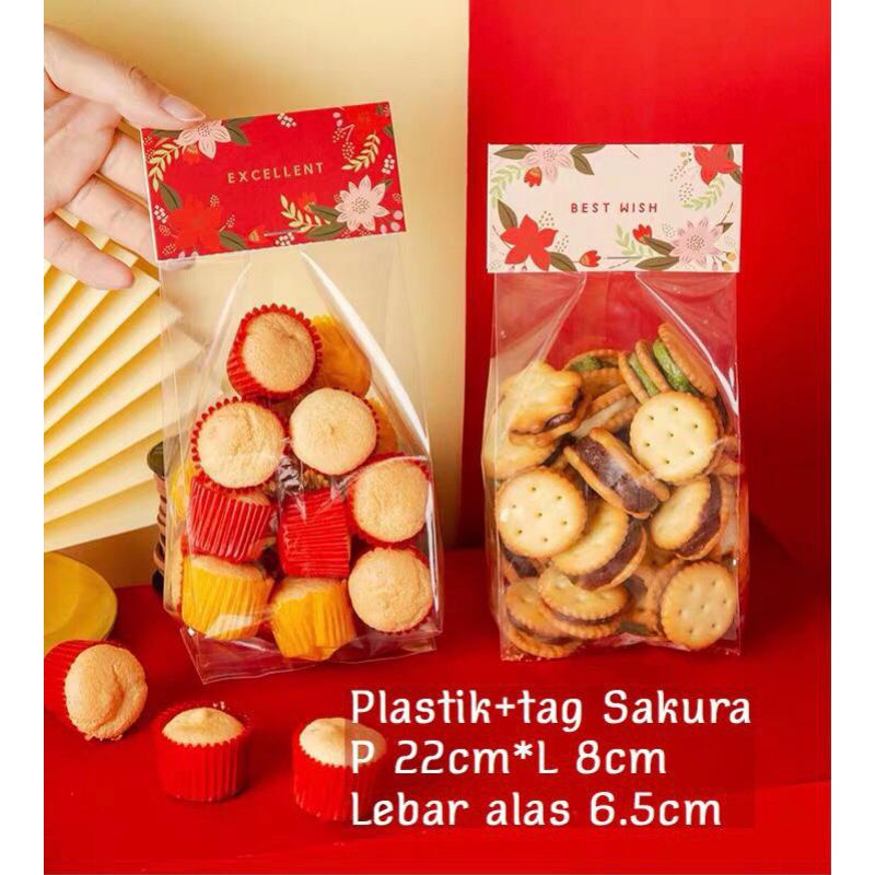 PLASTIK COOKIES HAMPER+ LABEL TAG BEST WISHES HARGA 10 PCS