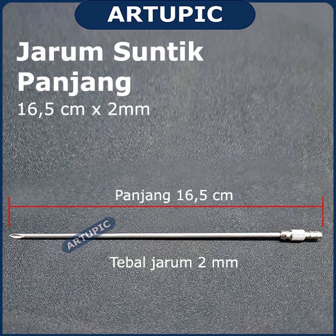 Jarum Suntik Panjang Tanpa Selang untuk Tusuk Botol Obat Vaksin Hewan bukan Socorex 16 cm Lebih