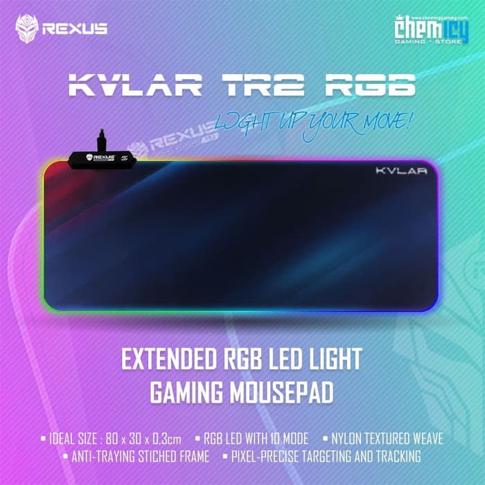 Rexus Mousepad Gaming RGB Kvlar TR2 Speed Edition XL