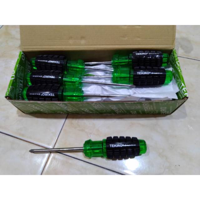 TEKIRO obeng gagang karet PH2x200mm PLUS cushion grip ORIGINAL