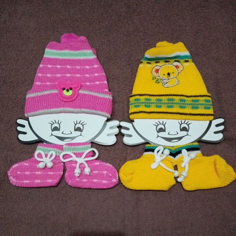 PROMO TOPI SEPATU BAYI SET BOBOKO RAJUT-TOPI PLUS SEPATU BAYI BOBOKO RAJUT BERKUALITAS-TOPI BAYI SET