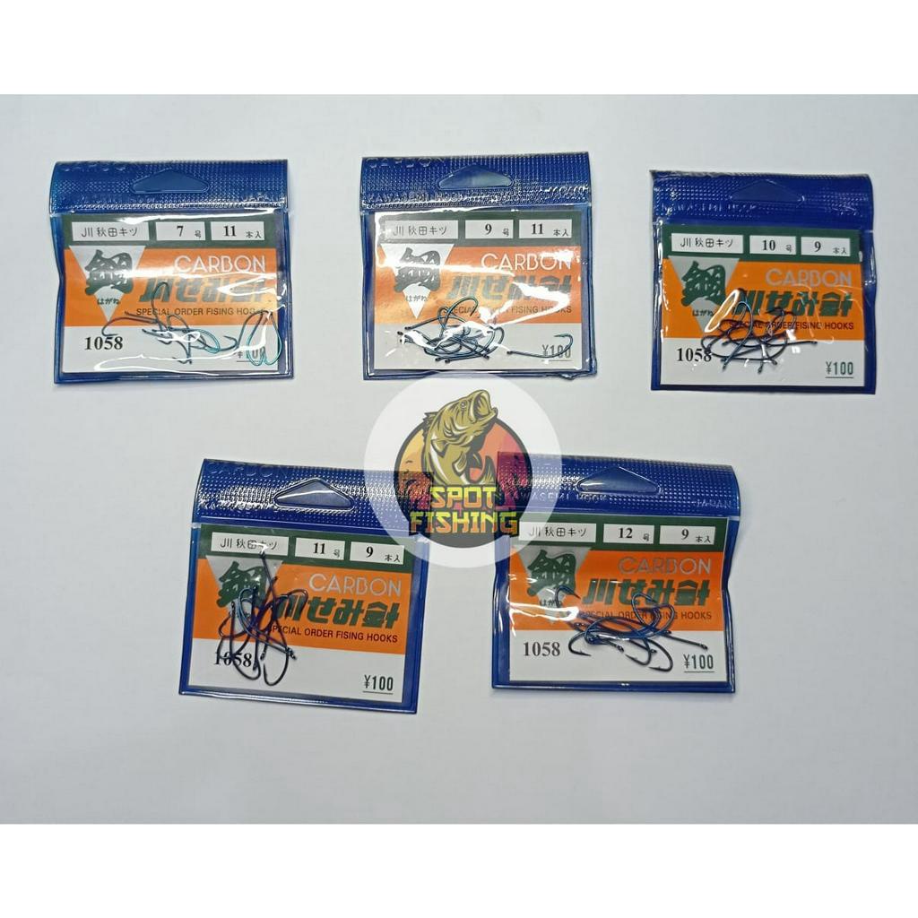 Kail Pancing Carbon Jepang 1030 Clurit Biru Gepeng/Peprek/Tanpa Lubang