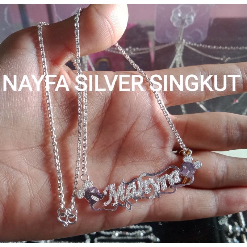Kalung Perak Singkut Asli Silver Perak Murni Motif Mickey / Minnie Custom