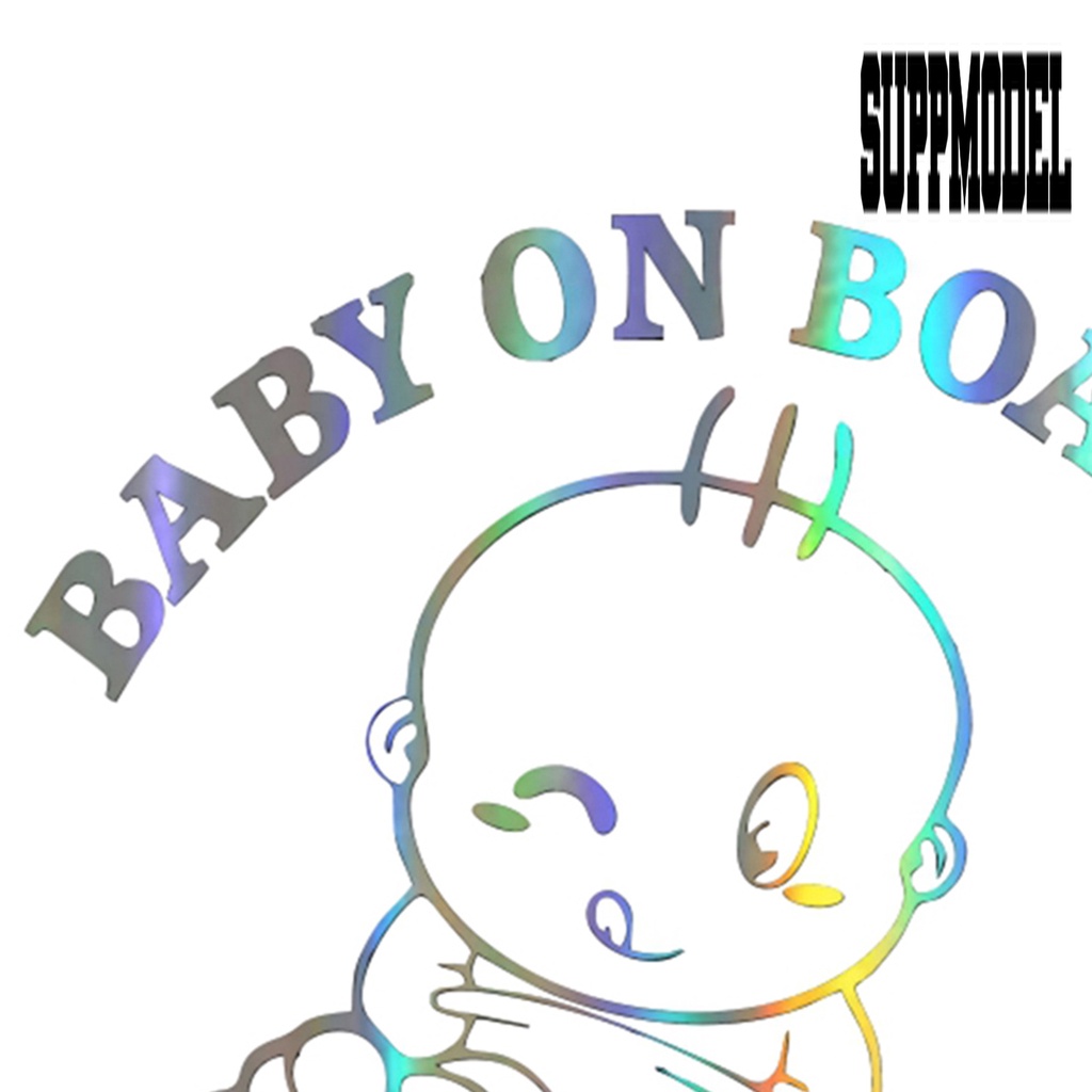 Stiker Reflektif Motif Baby On Board 3D Untuk Body Mobil