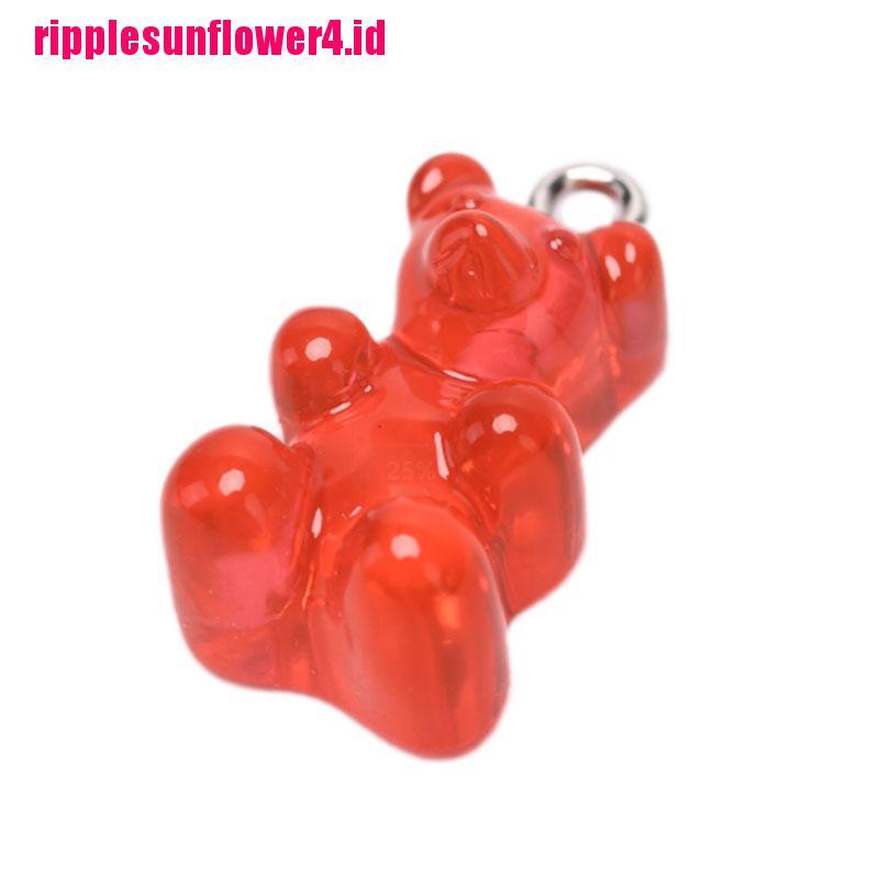 10pcs / set Liontin Kalung / Anting Bentuk Gummy Bear Untuk Perhiasan DIY