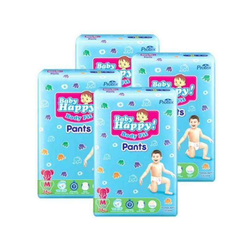 Baby Happy Pants Ukuran M34/L30/XL26/XXL24 Popok Type Celana - Harga Terjangkau