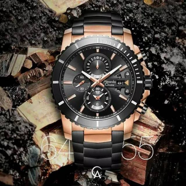 ALEXANDRE CHRISTIE AC6455 / 6455 ROSEGOLD BLACK ORIGINAL