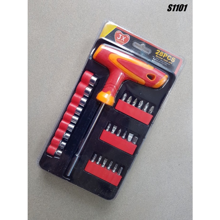 OBENG SOK T 28PCS KARET WARNA JX TOOLS