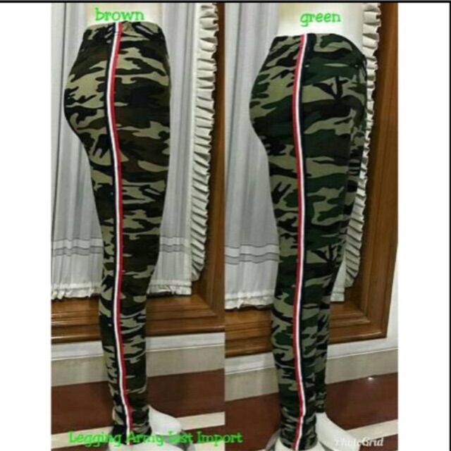 JC Legging Army List Import / Legging Loreng wanita kekinian