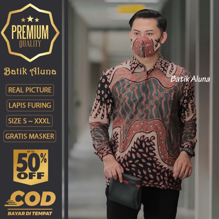 BATIK PRIA LENGAN PANJANG MEWAH PREMIUM ALUNA PRABUSENO SHANGHAI KERIS KEMEJA BATIK ACARA NIKAHAN KE