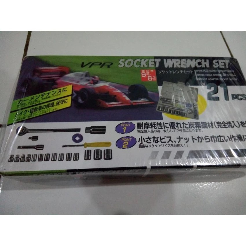 Kunci Sok 21 Pcs VPR Sock Wrench 4-21mm socket / Obeng Set