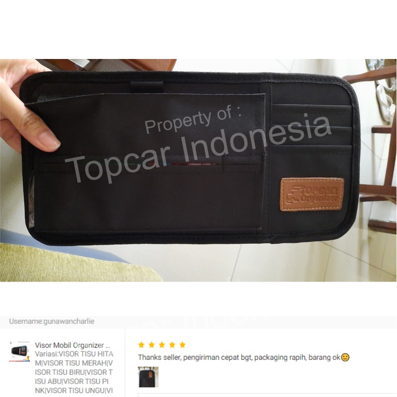 Visor Mobil Organizer TOPCAR Tempat Kartu E-toll Tisu Mobil Visor Organizer Aksesoris Mobil