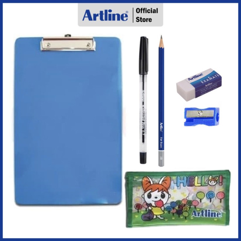 Artline paket alat tulis clipboard papan jalan ujian