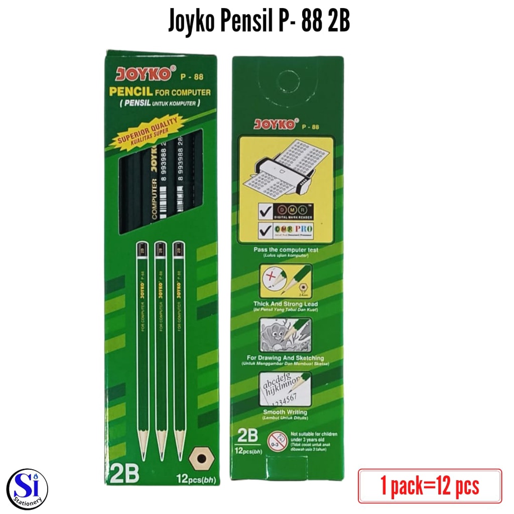 

Pensil Joyko 2B P-88 For Computer 1 Pack Isi 12 pcs