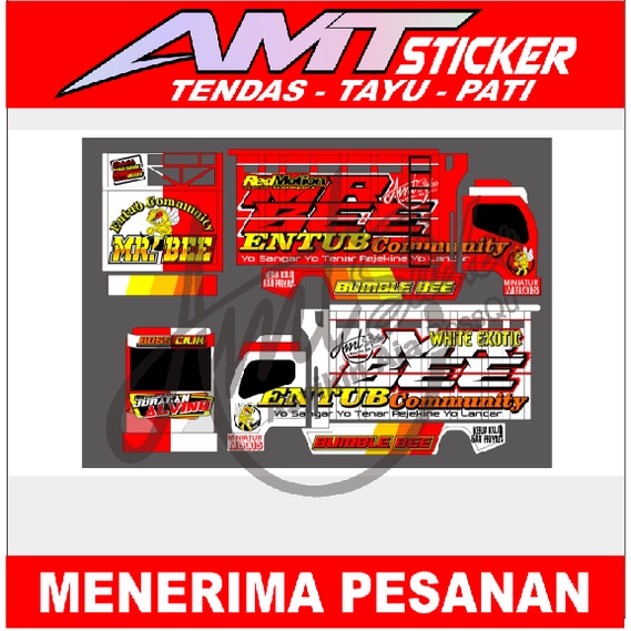 

[Terlaris] Stiker Decal Miniatur Truk Stiker miniatur Stiker