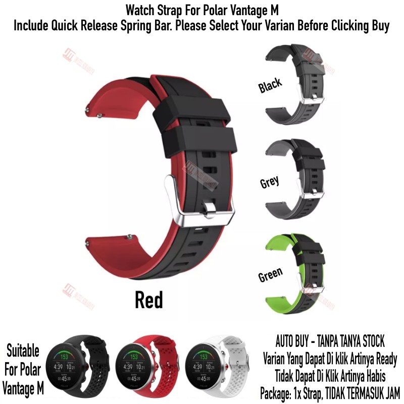 SSR Tali Jam 22mm Watch Strap Polar Vantage M - Rubber SIlikon Sporty