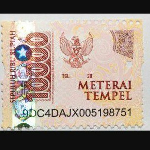 

1 BUAH MATERAI TEMPEL BARU 10RB ASLI ORIGINAL PERURI KANTOR POS MATRAI