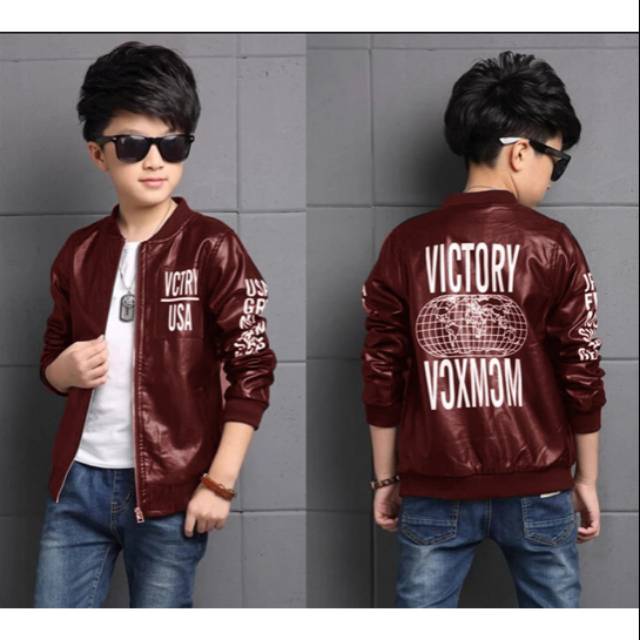 TOTOTAshop.Jaket Kids VICTORY,Bahan METALIC