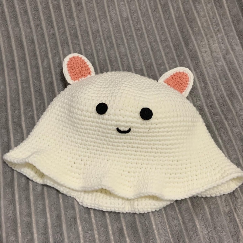 lily bucket hat / topi rajut motif kucing / topi rajut