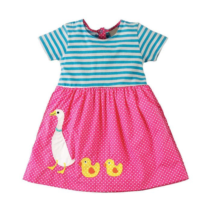 Dress Anak | Stripes Polkadot Duck Dress - DR1810