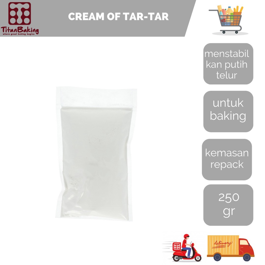 

Cream Of Tar Tar 250 gr Penstabil Putih Telur