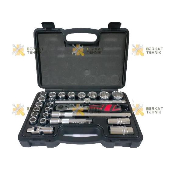 [[ Eferiusaya ]] Kunci Sok Set 25pcs HK 004102 GOTOOLS Socket DR Socket Set 12 Point