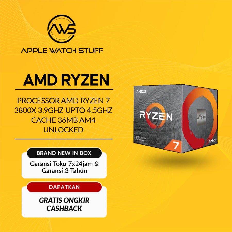 Processor AMD Ryzen 7 3800X 3.9Ghz UpTo 4.5Ghz Cache 36MB AM4 UNLOCKED