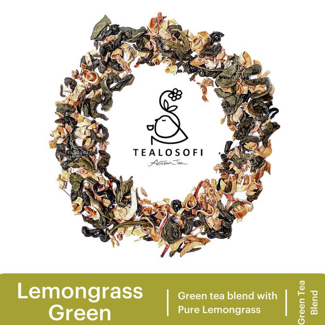 

[[BISA COD]] Lemongrass Green - Tealosofi Artisan Tea Green Tea Blend Teh Indonesia - 12 gram FREE
