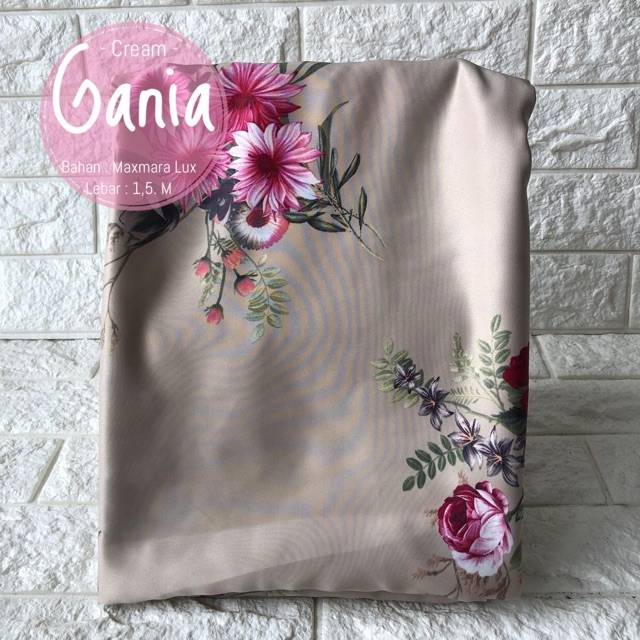 GANIA KAIN MOTIF BUNGA  BAHAN MAXMARA