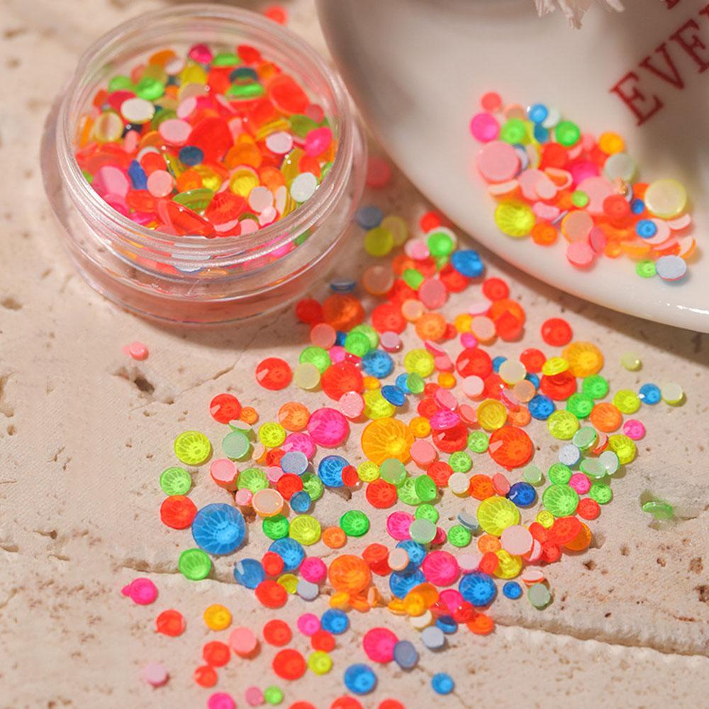 AUGUSTINA Agustina Nail Art Rhinestones Campuran Warna Neon Flash DIY Hiasan